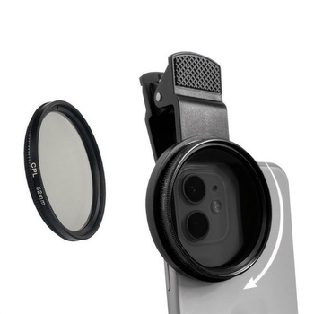 52mm CPL nacvakávací filter pre fotoaparáty smartfónov, polarizačný filter s nastaviteľnou