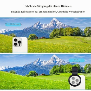 52mm CPL nacvakávací filter pre fotoaparáty smartfónov, polarizačný filter s nastaviteľnou