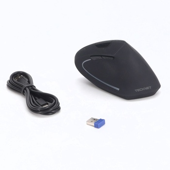 Ergonomická Bluetooth myš TECKNET, dobíjacia bezdrôtová vertikálna myš (BT 5.0/3.0 + 2.4G), 6 úrovní