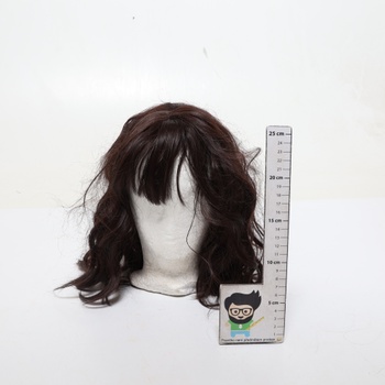 Paruka RUWISS hnědá vlnitá s ofinou 40 cm