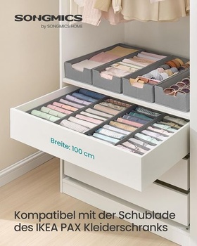 Organizér na spodní prádlo SONGMICS sada 4 ks, organizér do zásuvek pro šatní skříň IKEA PAX, s