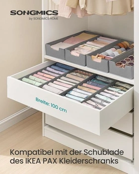 Organizér na spodnú bielizeň SONGMICS sada 4 ks, organizér do zásuviek pre šatníkovú skriňu IKEA PAX, s