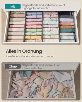 Organizér na spodní prádlo SONGMICS sada 4 ks, organizér do zásuvek pro šatní skříň IKEA PAX, s