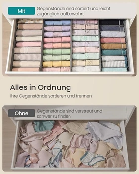 Organizér na spodnú bielizeň SONGMICS sada 4 ks, organizér do zásuviek pre šatníkovú skriňu IKEA PAX, s