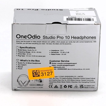 Sluchátka OneOdio PRO10 černá náhlavní