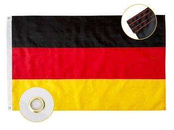 Nemecká vlajka Qanmua 90 x 150 cm, 210D nylon 160g/m2…