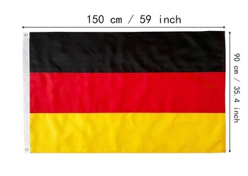 Německá vlajka Qanmua 90 x 150 cm, 210D nylon 160g/m2 Odolná státní vlajka Federální a německá