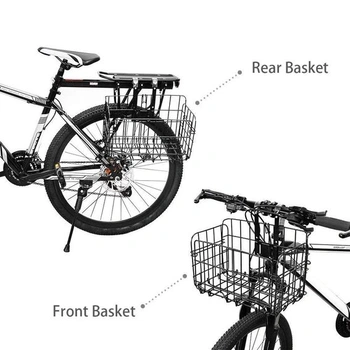 Skladací zadný košík na bicykel, košík na riadidlá, predný košík, skladací predný košík na bicykel,