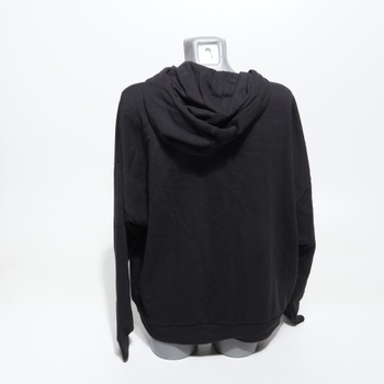 Adidas Damen Essentials LINEAR mikina s kapucňou na zips z francúzskeho froté XXL čierna / biela
