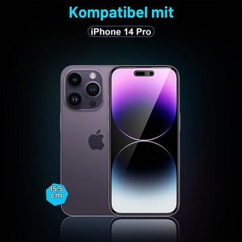 [2 balení] Matné tvrzené sklo s ochranou soukromí pro iPhone 14 Pro, 28° matná ochranná fólie proti