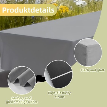 3dílná zahradní pivní sada, polštář z polyesterového materiálu (šedá, 220x70cm) Šedá 220 x 70 x 20