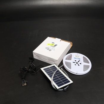 M Ledme - Venkovní solární LED pás zahradní IP68 ponorný, 5 m 300 LED, teplé bílé LED světlo, se