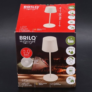 BRILONER - Bezdrôtová LED stolná lampa IP44 s dotykovým ovládaním, stmievateľná, vymeniteľná batéria