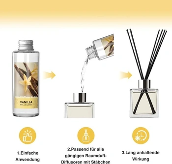 SCENTORINI Náhradná náplň do vône do izby 200 ml, vanilka, Náhradná fľaštička s tyčinkami –