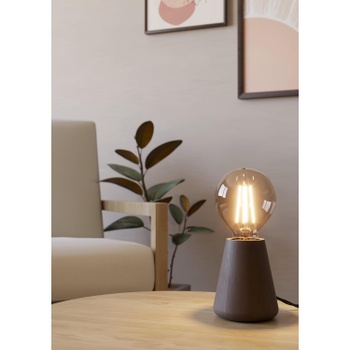Stolová lampa Eglo Asby kužeľovitá, drevo