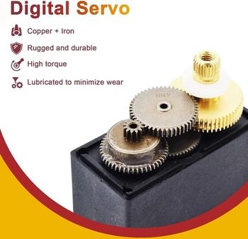 APKLVSR 4dílné digitální kovové servo, servomotor 13KG s vysokým točivým momentem pro RC letadlo,