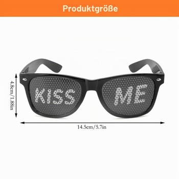 Párty brýle HENGBIRD s motivem Kiss Me, Párty brýle, Karnevalové brýle, Rave brýle, Sluneční brýle