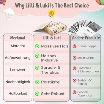 Hračky Lilli&Luki® pre deti od 2 rokov [20 kariet] Montessori | Detské hračky | Logopédia | Učenie sa