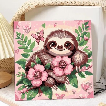 Daisen Art maľovanie podľa čísel leňoch s rámčekom, maľovanie podľa čísel so zvieratami pre leňocha