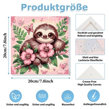 Daisen Art maľovanie podľa čísel leňoch s rámčekom, maľovanie podľa čísel so zvieratami pre leňocha