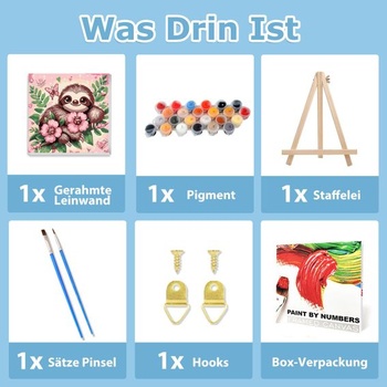 Daisen Art maľovanie podľa čísel leňoch s rámčekom, maľovanie podľa čísel so zvieratami pre leňocha