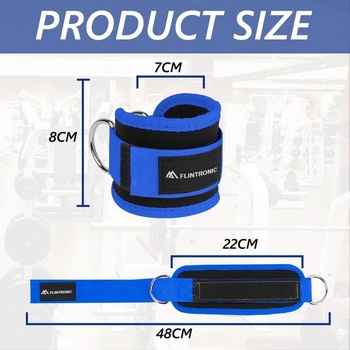 Kotníkové popruhy Flintronic Cable Pulley s D-kroužky, kotníkové popruhy pro kondiční trénink,
