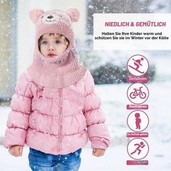 Detská kukla pre dievčatká i chlapcov, teplá zimná čiapka s fleecovou podšívkou, roztomilá