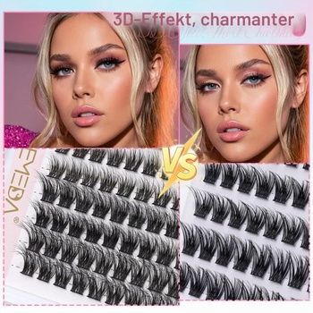 3D nadýchané zhluky rias, EMEDA Individuálna sada predlžovania rias Mix 8mm 10mm 12mm 14mm DIY zhluky