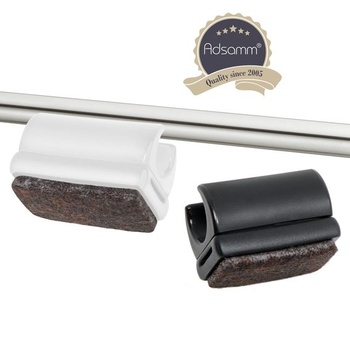 Adsamm® / 4 x Klzáky s upínacím mechanizmom s plsťou/Biela/ø 9-10 mm/Okrúhle/Mušle Klzáky s