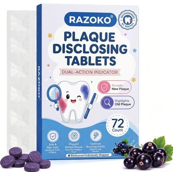 Tablety na odhalenie povlaku, 72 kusov, dvojitý indikátor…