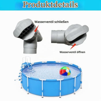 Servisný ventil/uzatvárací ventil pre bazény s 32mm hadicovou prípojkou, 2 kusy. Modernizovaná verzia