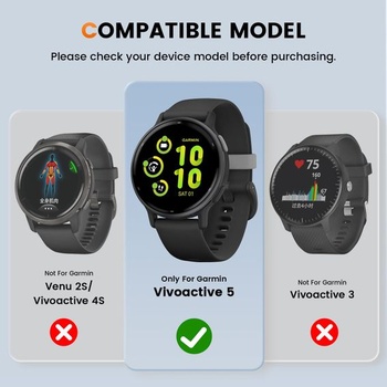 Ochranné púzdro Kamita 3 kusy s ochranou displeja pre Garmin Vivoactive 5, číre+ružové+biele