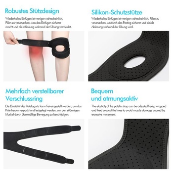 2dielna sada Wellness Patella kolennej ortézy, kolenná ortéza pre zníženie stresu, nastaviteľná opora