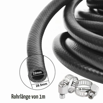 Palivová hadica NBR Ø 22 mm, gumová hadica 1 meter, naftová hadica s vnútorným priemerom 22 mm a