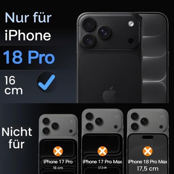 Ochranný kryt JETech pre iPhone 18 Pro, 1 kus, čierny, pre iPhone 18 Pro, čierny