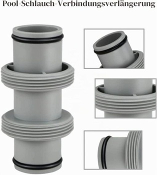 Konektor bazénovej hadice 38 mm, konektor bazénovej hadice 38 mm, sada na pripojenie bazéna, 2 kusy