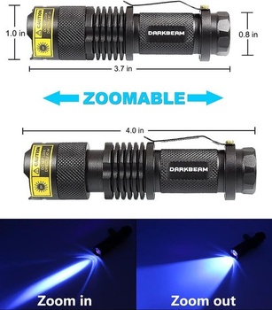 DARKBEAM UV 365 nm svetlo na drevo, čierne ultrafialové svietidlo, LED prenosná mini kabelka,