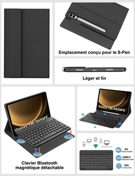 Klávesnica FOGARI pre Samsung Galaxy Tab S10 Lite/S10 FE 10,9 palca / S9 FE 10,9 palca / S9 11