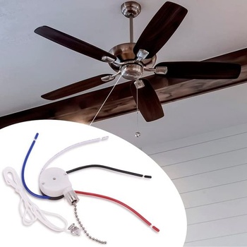 Sada spínačov pre stropný ventilátor, 3 rýchlosti, 4 vodiče, posuvný, ťahový spínač ZE-208S sa