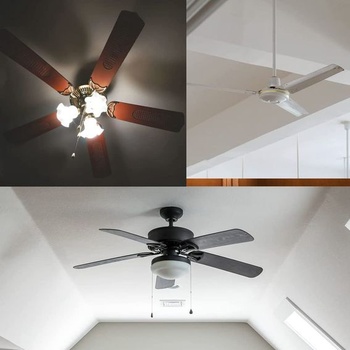 Sada spínačů pro stropní ventilátor, 3 rychlosti, 4 vodiče, posuvný, tahový spínač ZE-208S se