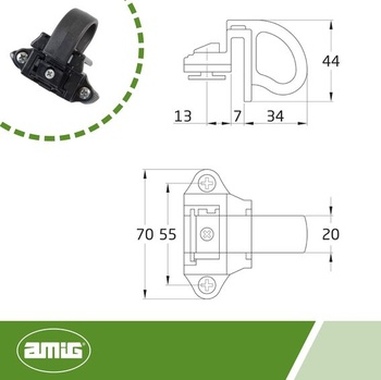 Amig - Zámek posuvného okna model 6080 | 70 x 46 mm | Bezpečnostní příslušenství s tlačítkem |