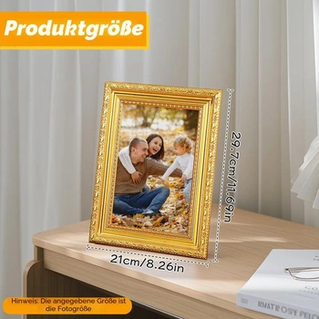 Fotorámik Simsky A4 zlatý, 33,5 × 24,5 cm, vintage (A4), dekoratívny fotorámik vyrobený z