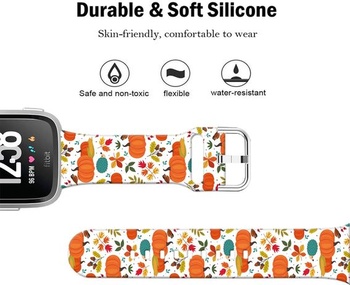 Měkký silikonový sportovní řemínek s kresleným vzorem o průměru 23 mm kompatibilní s Fitbit Versa