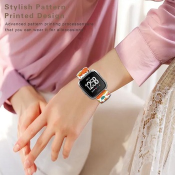 Měkký silikonový sportovní řemínek s kresleným vzorem o průměru 23 mm kompatibilní s Fitbit Versa
