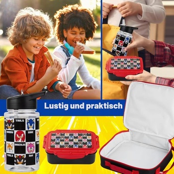 Získajte trendovú sadu obedového boxu s motívom Ježka Sonica s chladiacou taškou, fliaš na vodu,