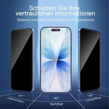 NOVINKA pre iPhone 17 s tvrdeným sklom na ochranu súkromia 28° + ochranou fotoaparátu