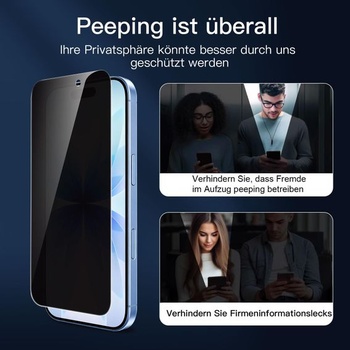 NOVINKA pro iPhone 17 s tvrzeným sklem pro ochranu soukromí 28° + ochranou fotoaparátu