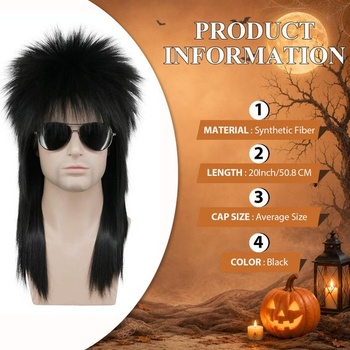 Parochne v štýle 80. rokov s príčesky mullet pre mužov, kostýmy na večierky, vtipné parochne pre dospelých,