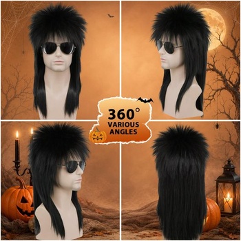 Parochne v štýle 80. rokov s príčesky mullet pre mužov, kostýmy na večierky, vtipné parochne pre dospelých,