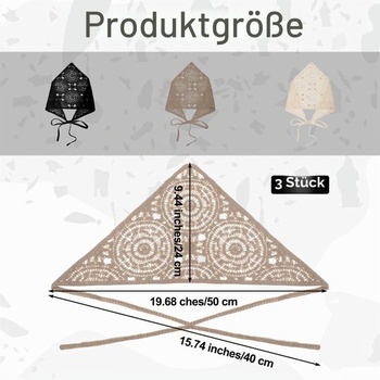 3dielna letná sada šatiek do hlavy pre ženy v boho štýle, trojuholníkové šatky, elegantné šatky do